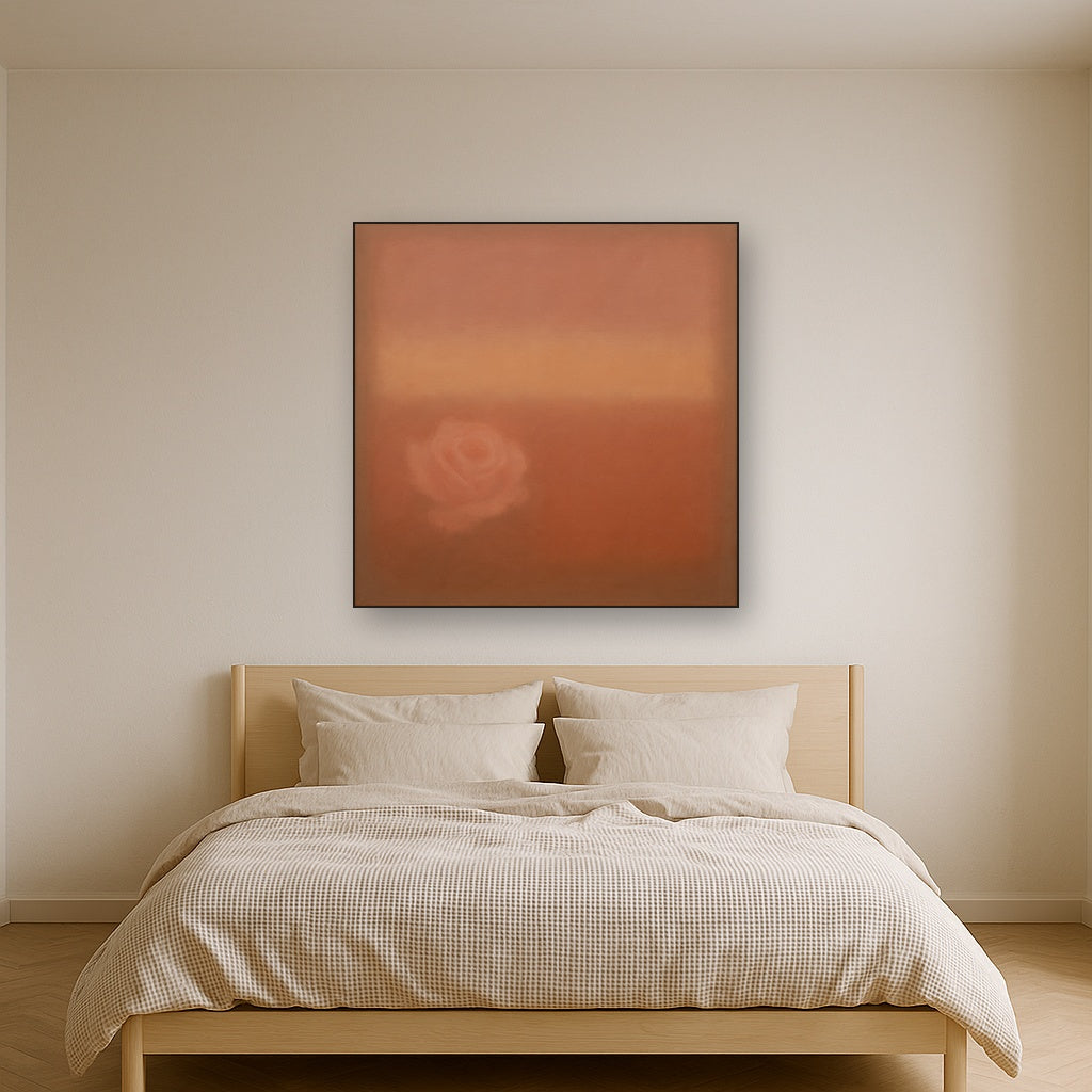 Blush Rose & Dusky Terracotta Ambient Glow No. 8 Oil Painting - View 3