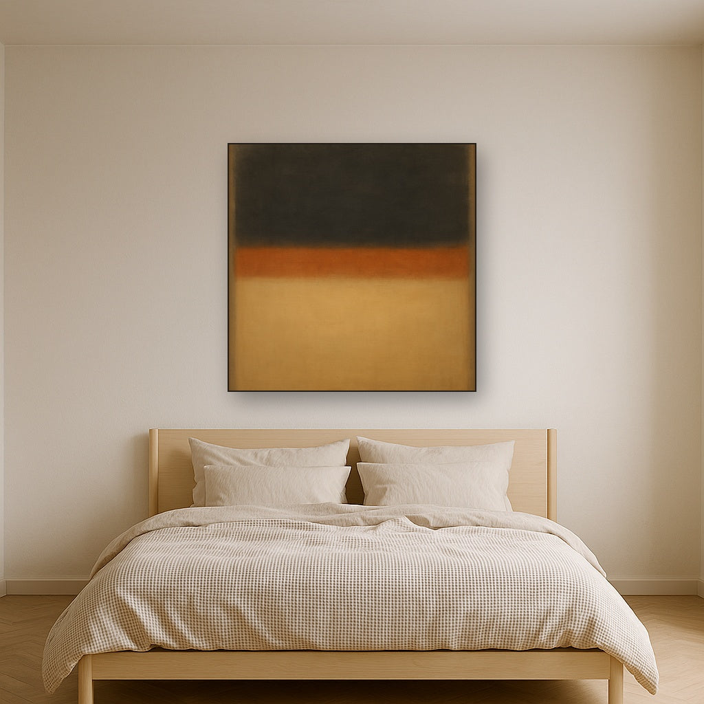 Charcoal Slate & Burnished Copper Horizon No. 6 Oil Painting - View 3