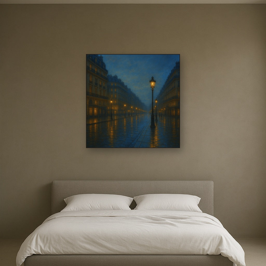 Rainy Parisian Boulevard at Twilight No. 9 Oil Painting - View 3