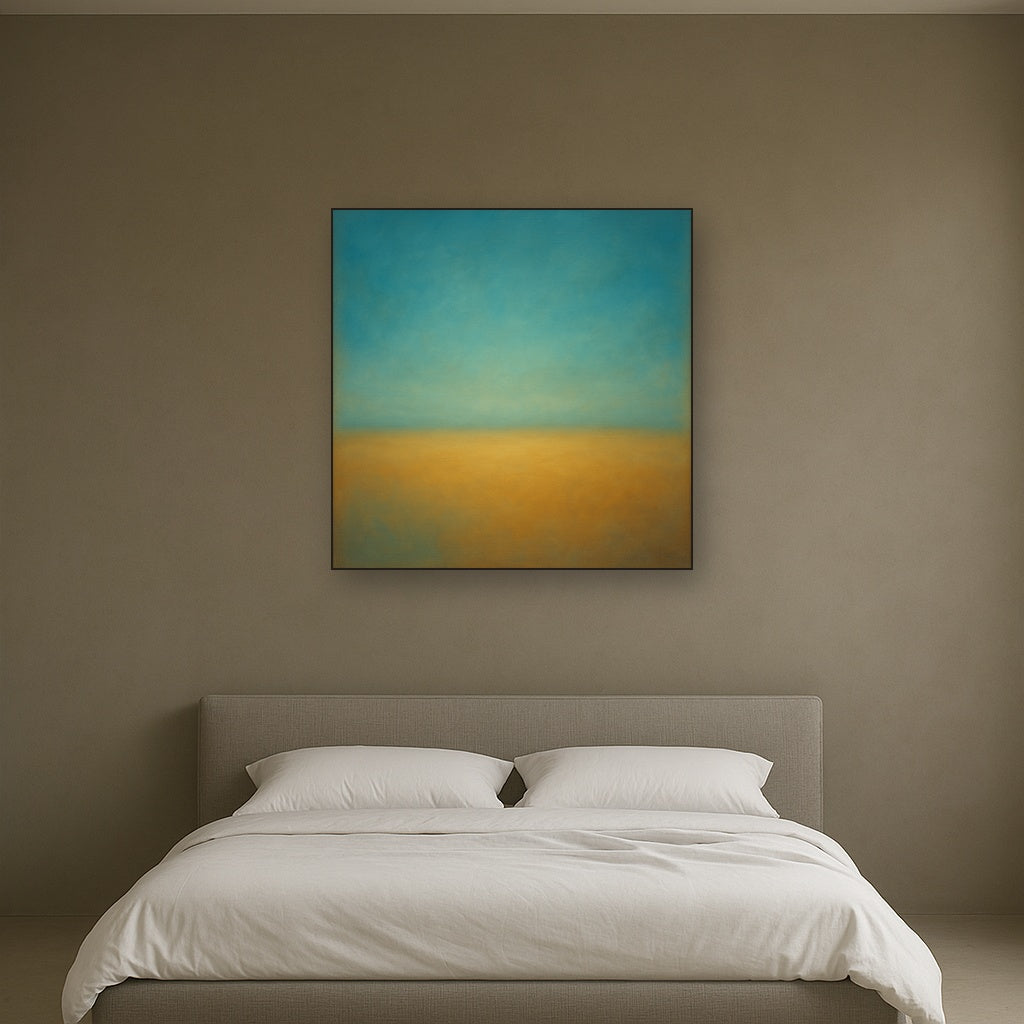 Celestial Azure & Warm Ochre Equilibrium No. 17 Oil Painting - View 3