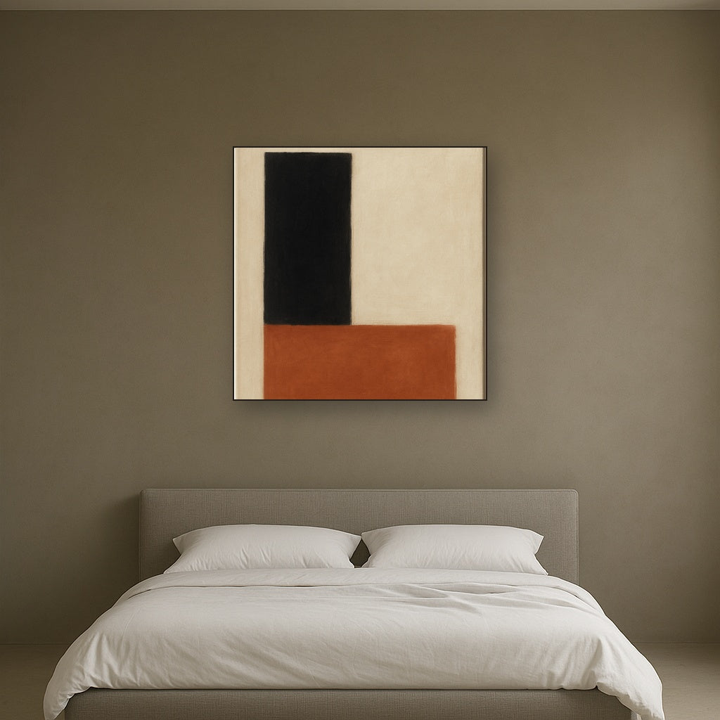 Deep Charcoal & Bone Monolith No. 1 - Modern Fine Art Oil Painting - View 3