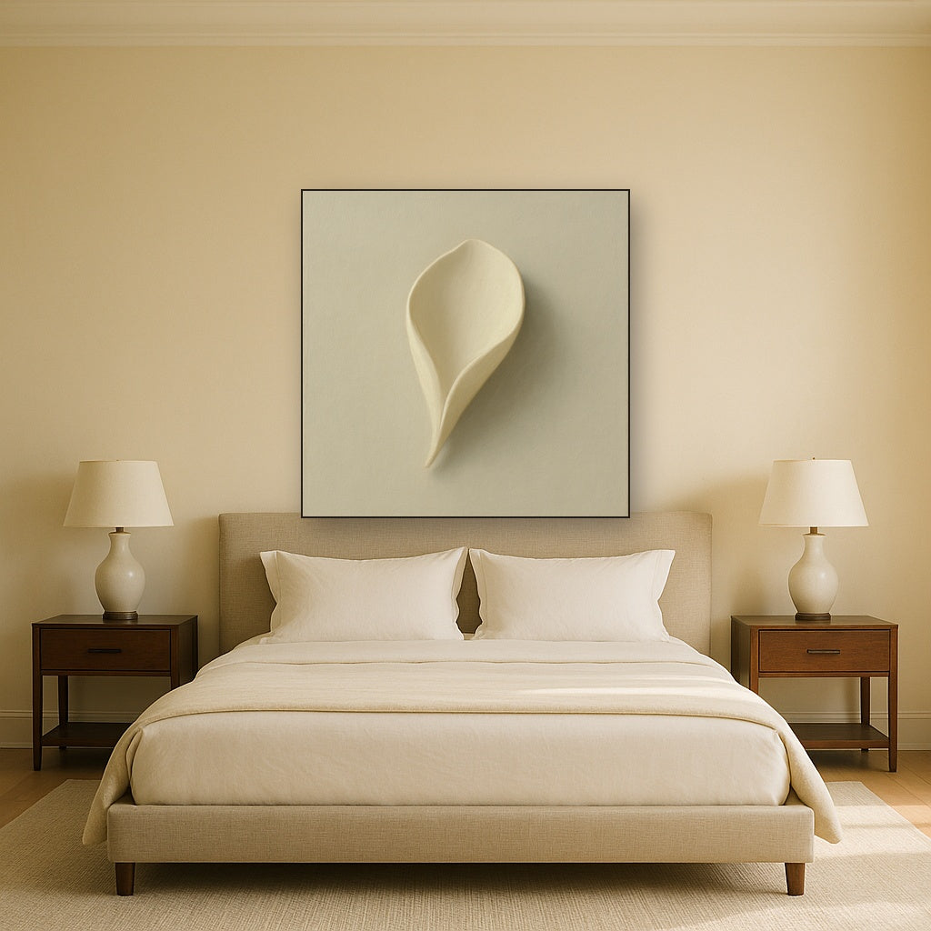 Sculpted Ivory Floral Contour No. 1 - Modern Fine Art Oil Painting - View 3