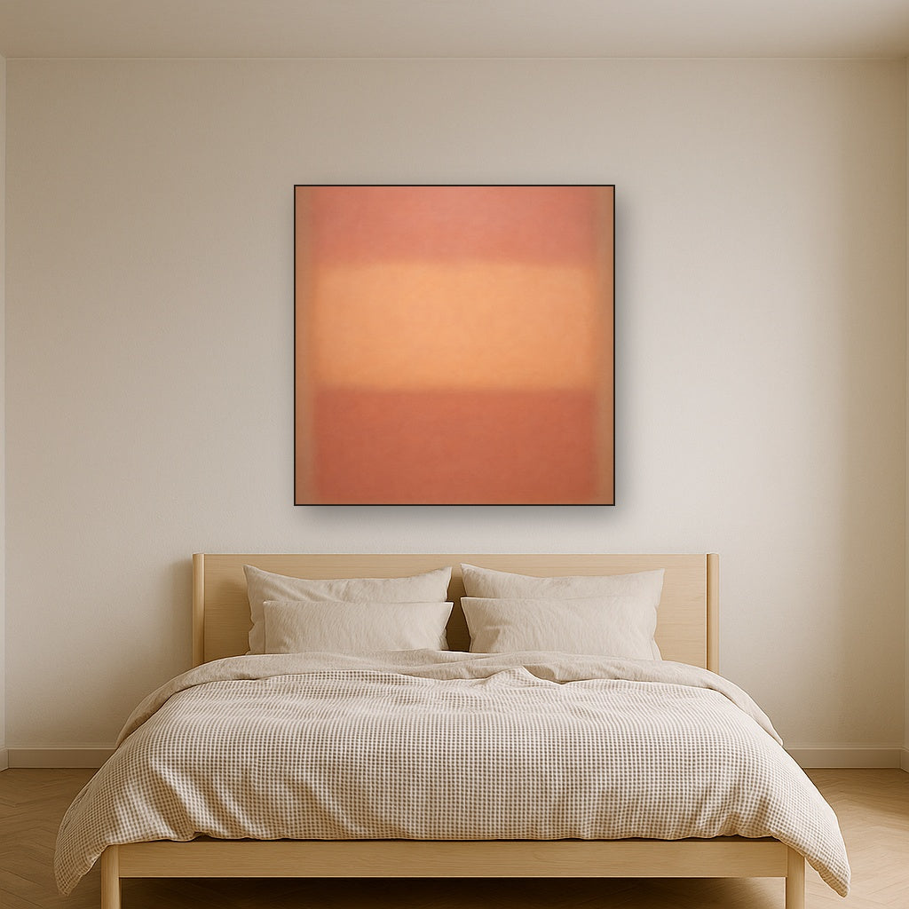 Blush Rose & Dusky Terracotta Ambient Glow No. 15 Oil Painting - View 3