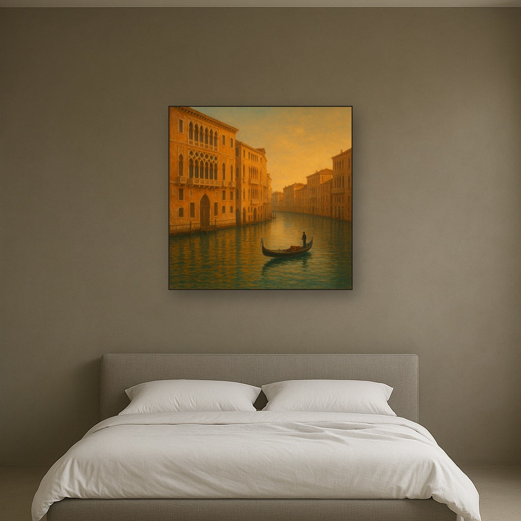 Venetian Canal Palaces at Golden Hour No. 16 Oil Painting - View 3
