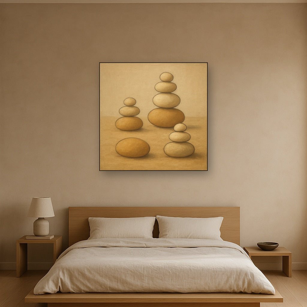 Organic Pebble Contours No. 3 - Modern Fine Art Oil Painting - View 3