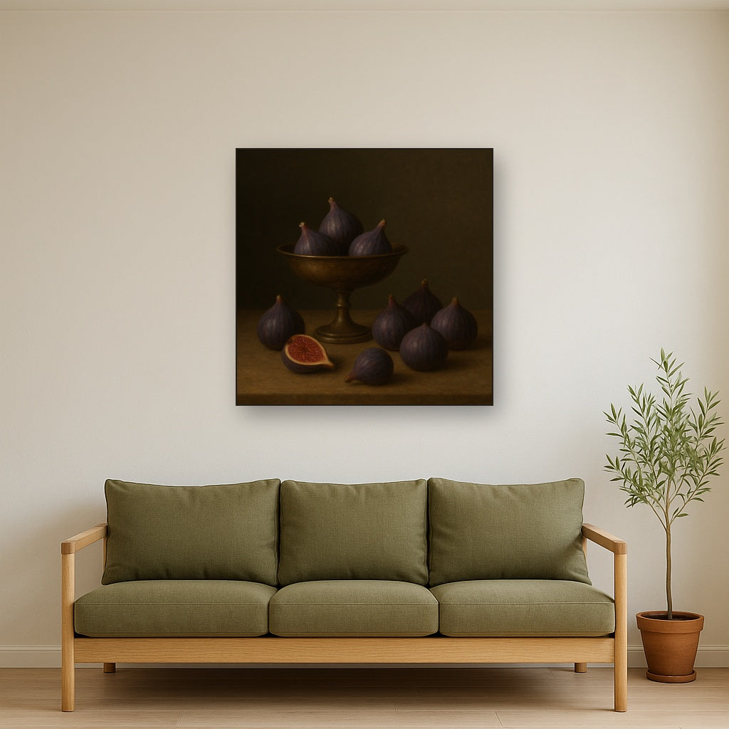 Ripe Figs & Bronze Compote Still Life No. 2 Oil Painting - View 3