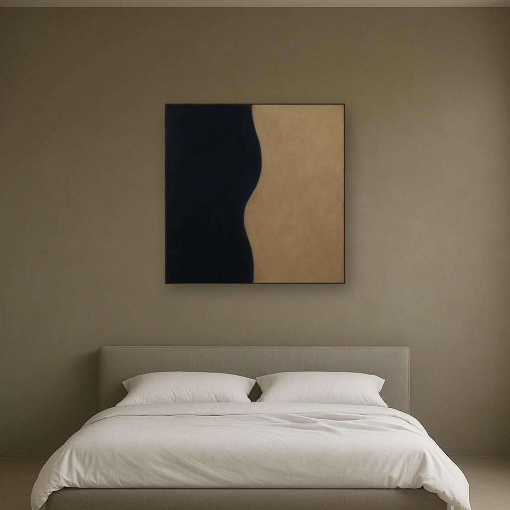 Burnt Umber & Greige Duet No. 7 - Modern Fine Art Oil Painting - View 3