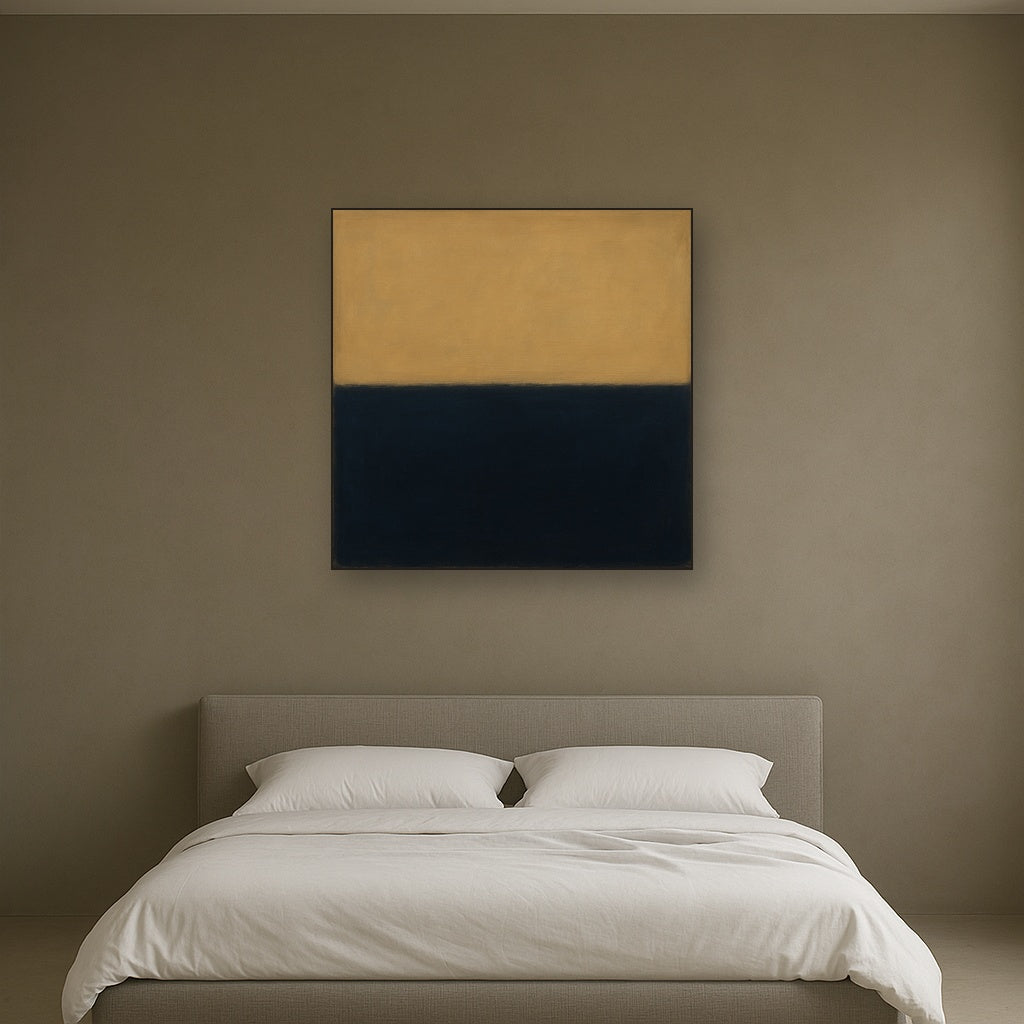 Onyx & Warm Biscuit Horizon No. 9 - Modern Fine Art Oil Painting - View 3