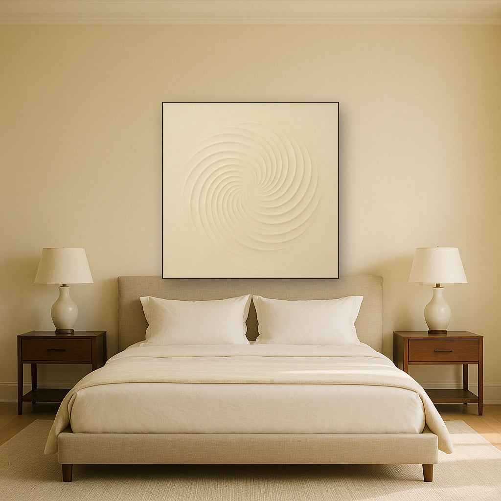 Radial Sunburst Plaster Ridge No. 5 - Modern Fine Art Oil Painting - View 3