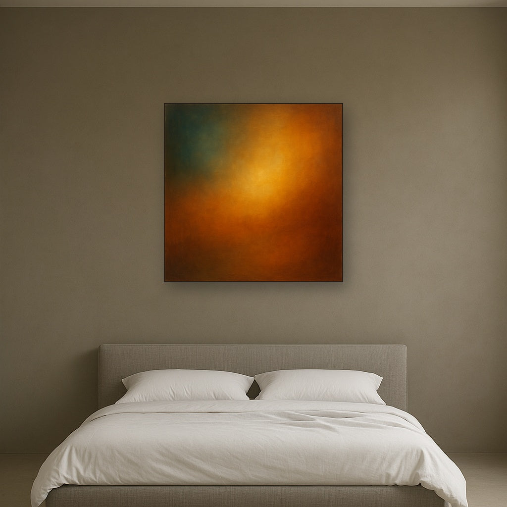 Deep Topaz & Spiced Terracotta Glow No. 18 Oil Painting - View 3