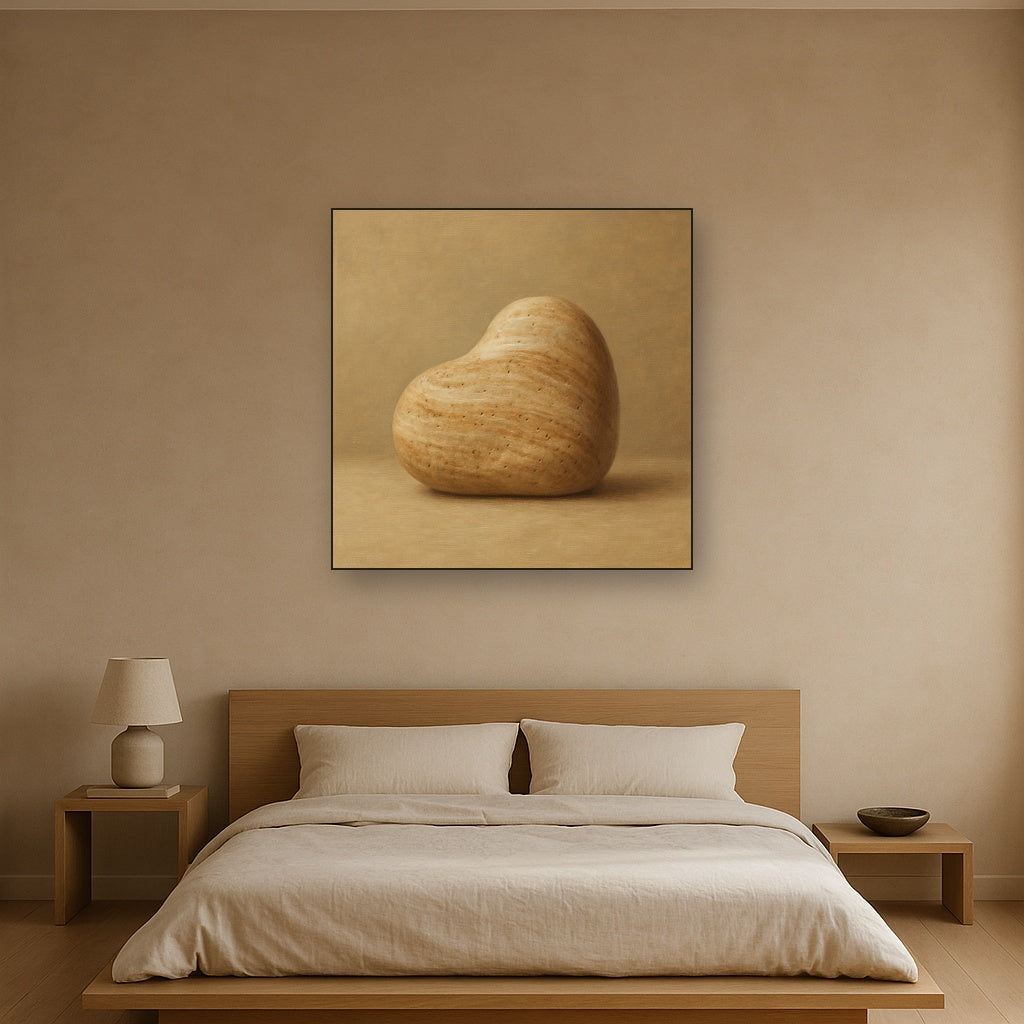 Zen Stone & Warm Grey Void No. 5 - Modern Fine Art Oil Painting - View 3