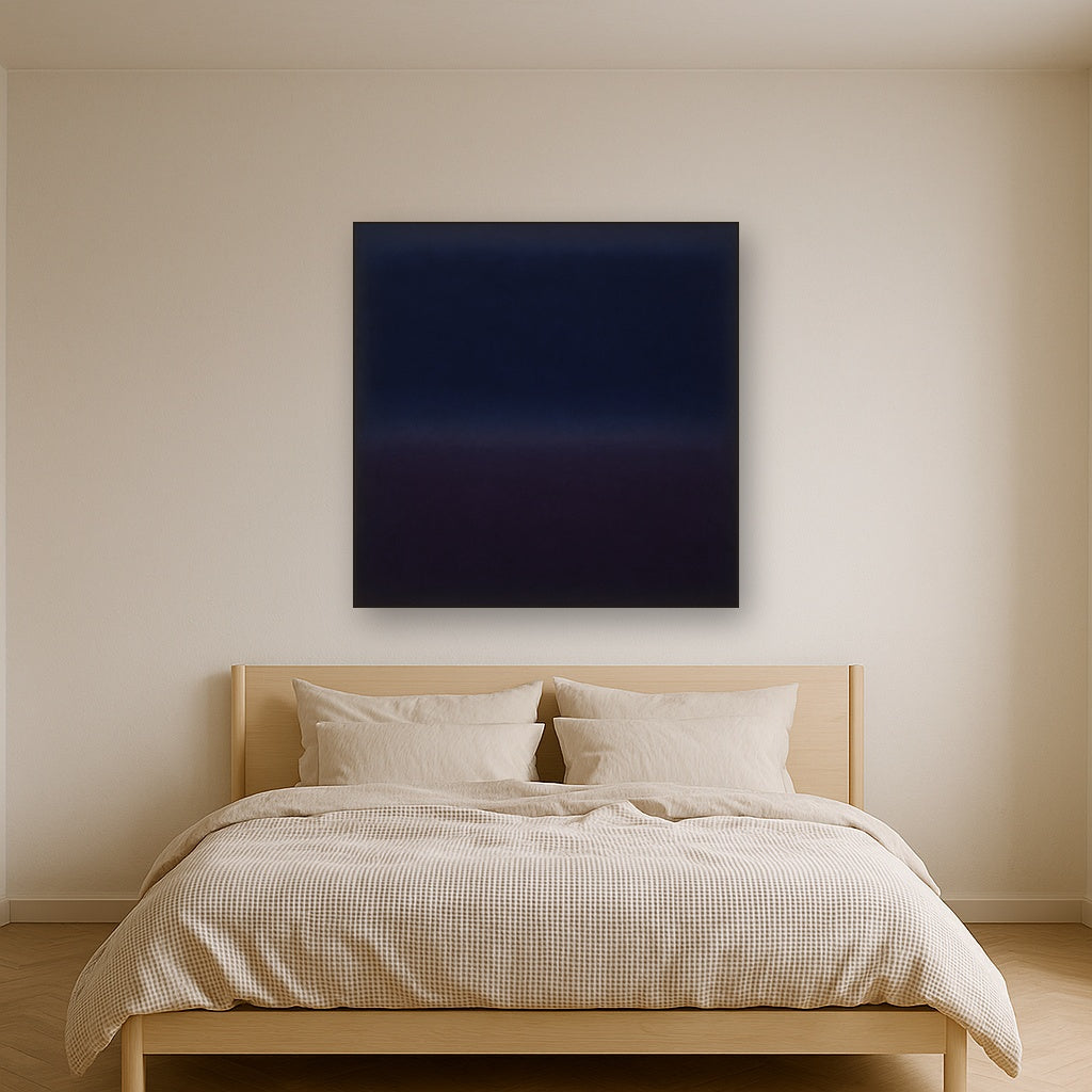 Deep Indigo & Midnight Plum Ambient Field No. 8 Oil Painting - View 3