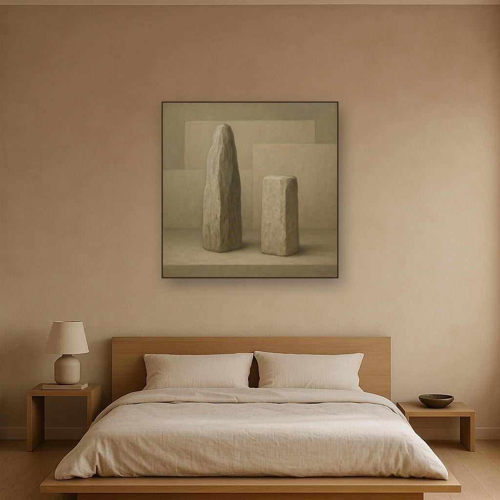 Driftwood Grey & Weathered Stone Monolith No. 10 Oil Painting - View 3