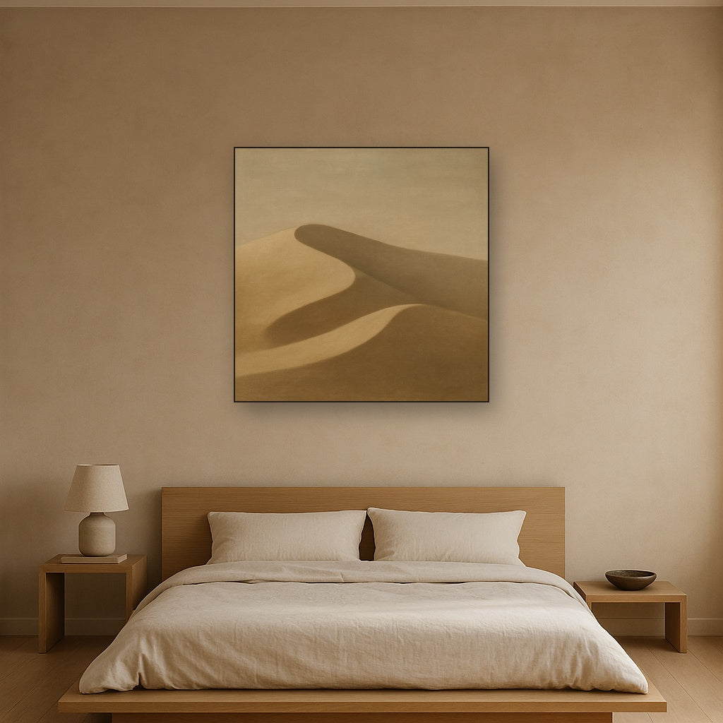 Muted Desert Dune Geometry No. 8 - Modern Fine Art Oil Painting - View 3