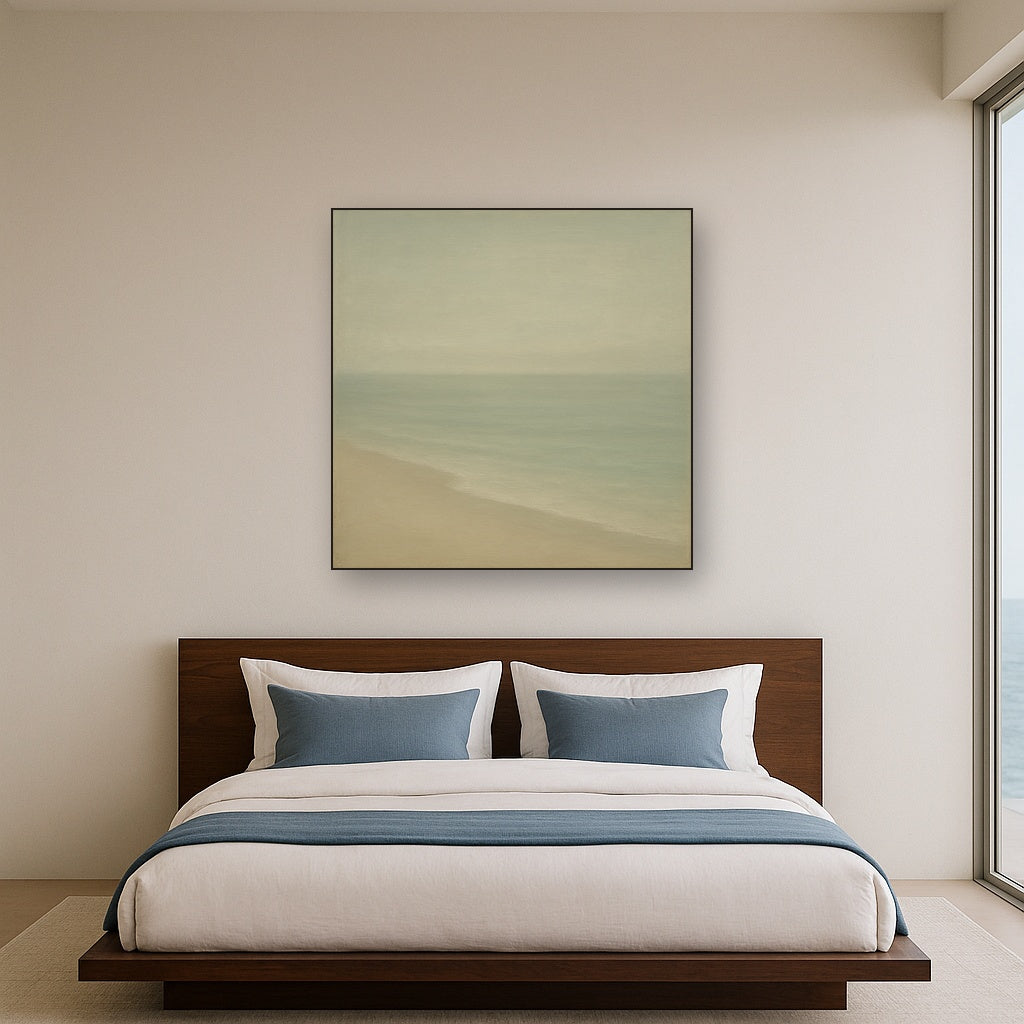 Monochrome Ocean Silence No. 5 - Modern Fine Art Oil Painting - View 3