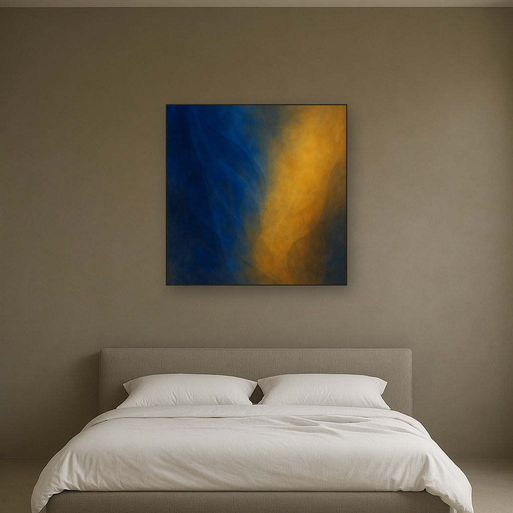 Lapis Lazuli & Golden Ochre Luminous Field No. 16 Oil Painting - View 3