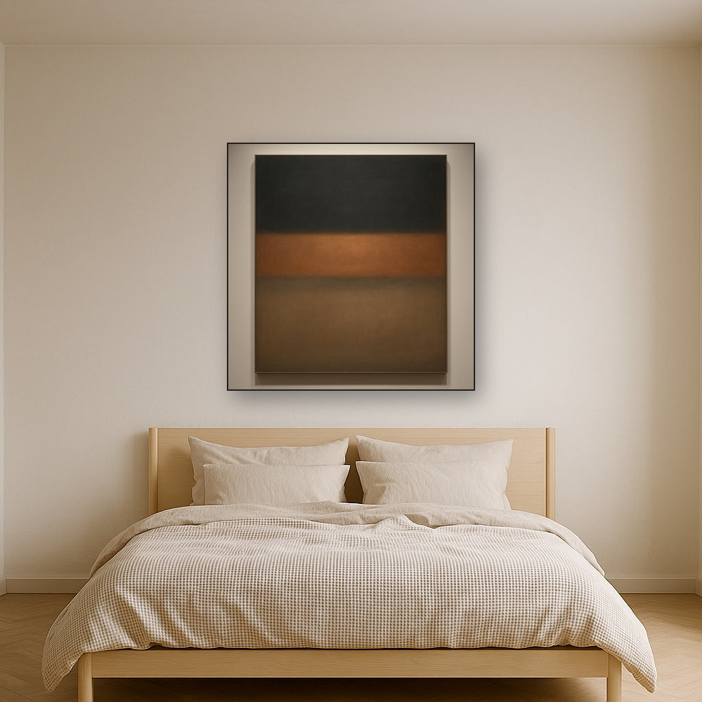Charcoal Slate & Burnished Copper Horizon No. 10 Oil Painting - View 3