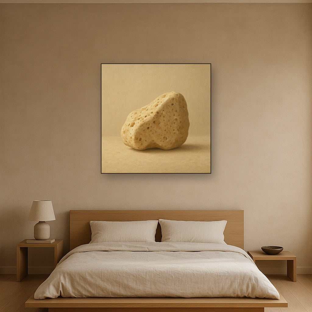 Zen Stone & Warm Grey Void No. 5 - Modern Fine Art Oil Painting - View 3