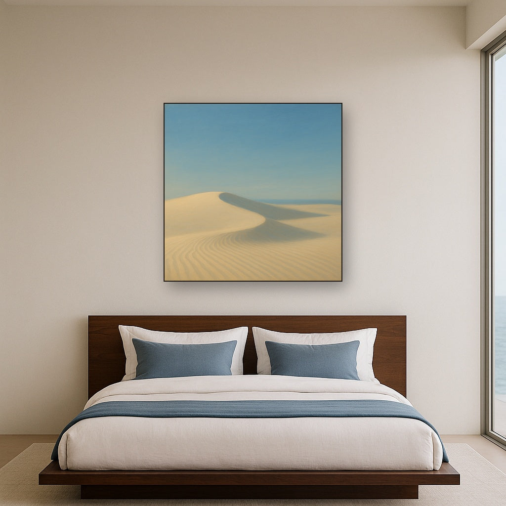 Minimalist Sand Dunes under Expansive Sky No. 8 Fine Art Oil Painting - View 3