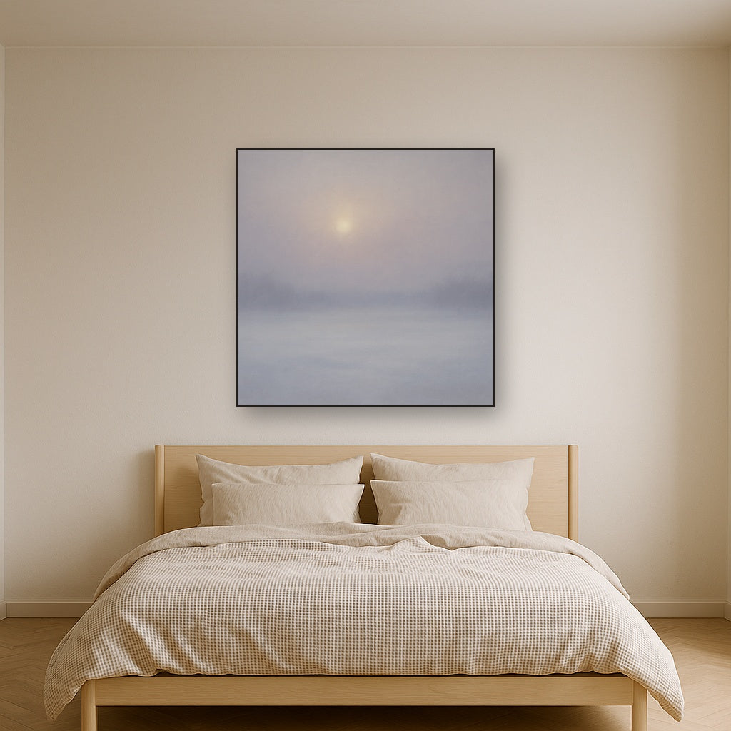 Winter Dawn Frost & Pale Silver Light No. 11 Oil Painting - View 3