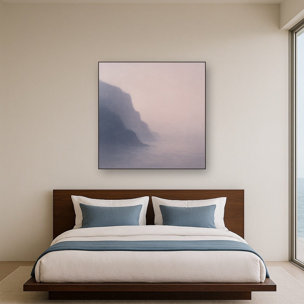 Solitary Headland in Fog No. 9 - Modern Fine Art Oil Painting - View 3