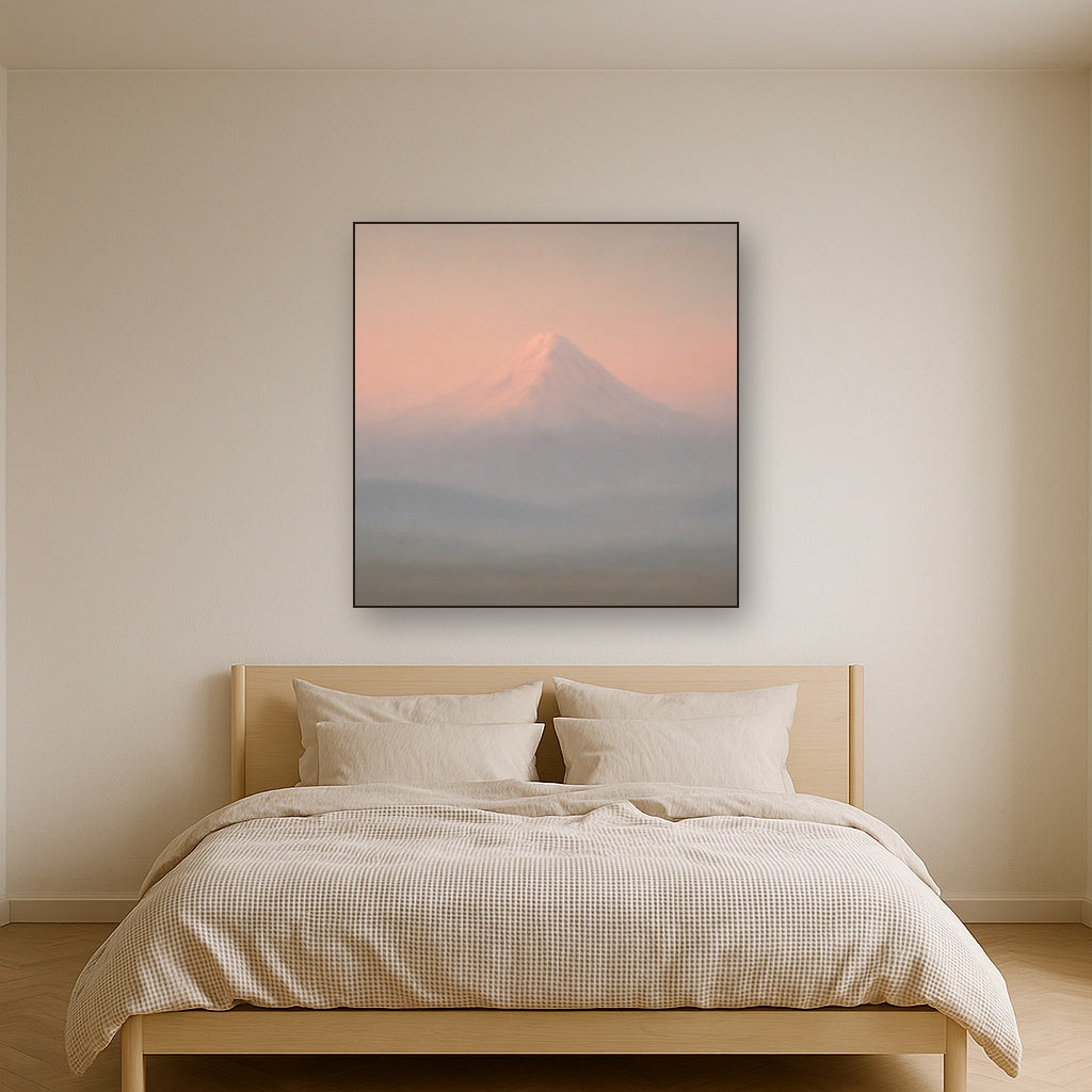 Pale Alpenglow over Distant Glacial Peak No. 8 Oil Painting - View 3
