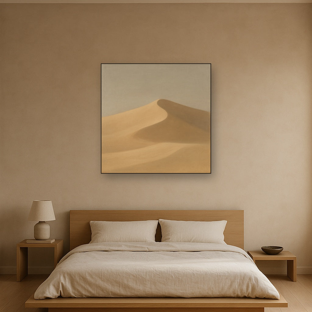 Muted Desert Dune Geometry No. 8 - Modern Fine Art Oil Painting - View 3