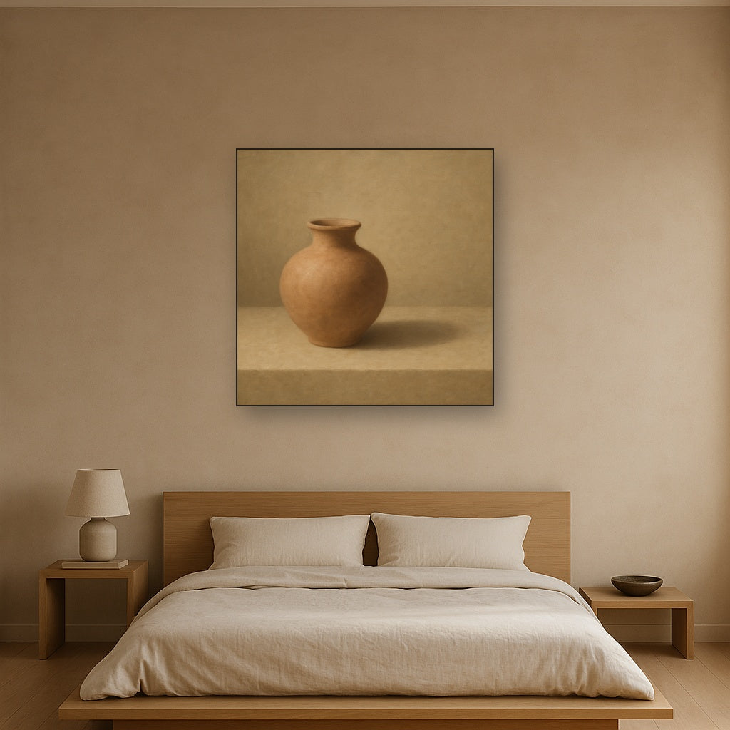 Organic Clay Vessel & Solitary Shadow No. 2 Oil Painting - View 3