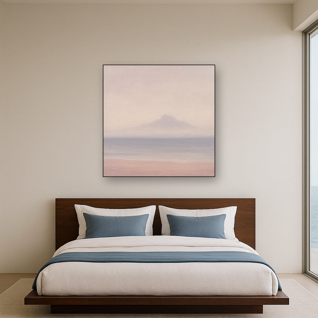 Misty Fjord & Low Clouds No. 7 - Modern Fine Art Oil Painting - View 3