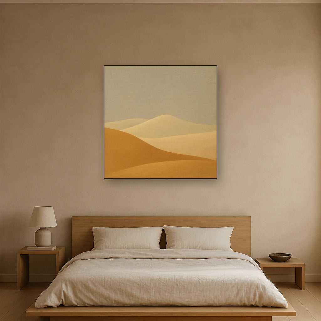 Muted Desert Dune Geometry No. 8 - Modern Fine Art Oil Painting - View 3