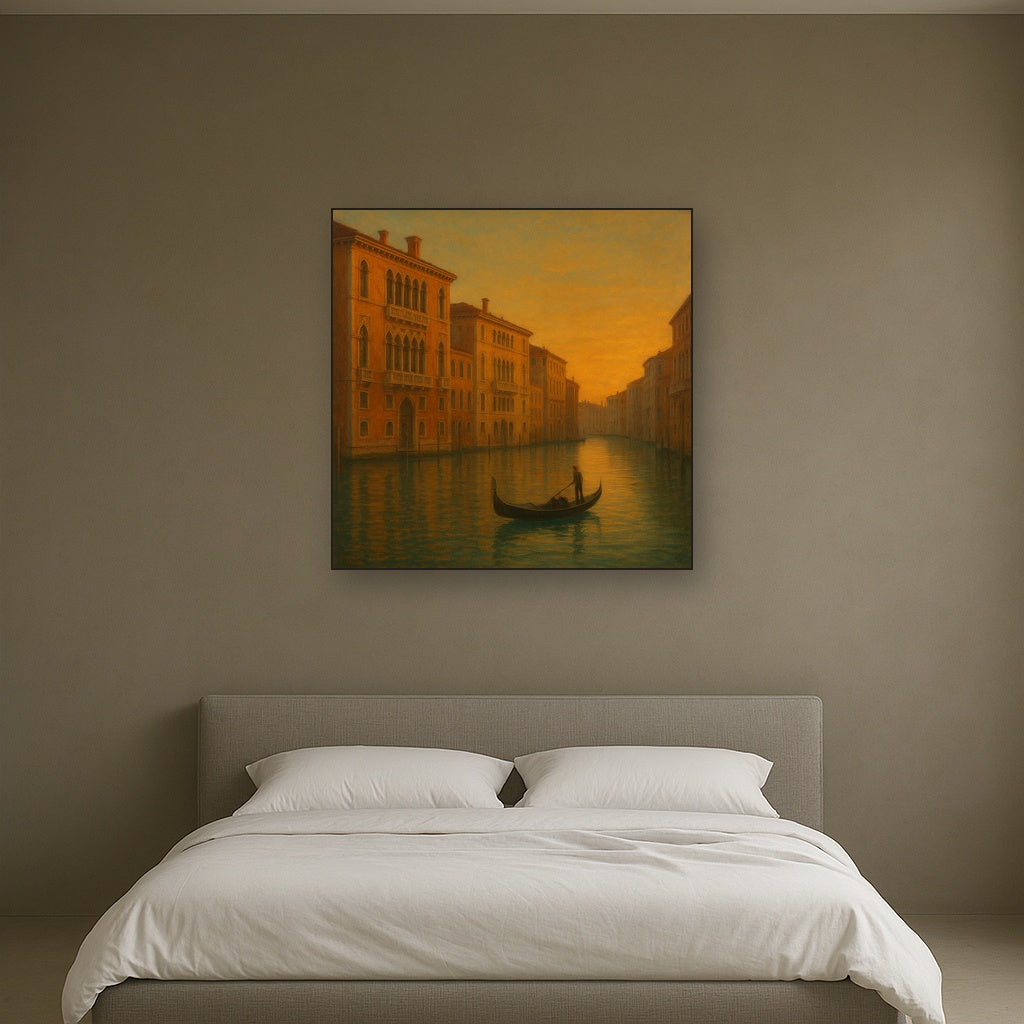 Venetian Canal Palaces at Golden Hour No. 10 Oil Painting - View 3