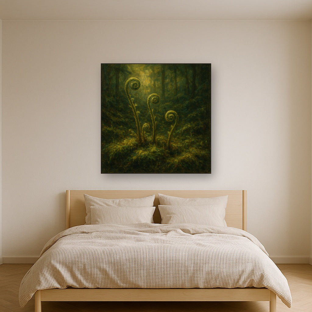 Forest Ferns & Mossy Woodland Herbarium No. 7 Fine Art Oil Painting - View 3
