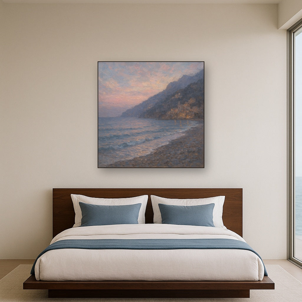 Twilight Tide at Amalfi Seascape Oil Painting - View 3