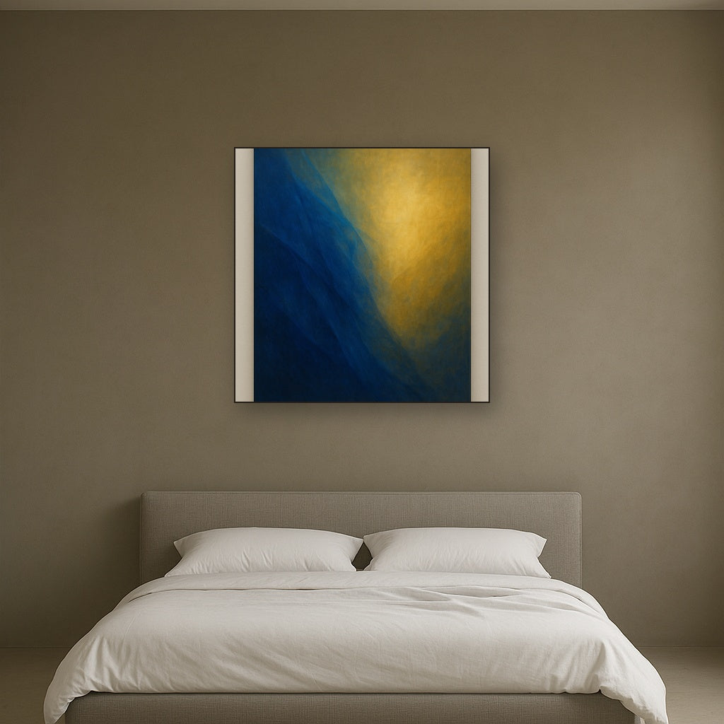 Lapis Lazuli & Golden Ochre Luminous Field No. 7 Oil Painting - View 3