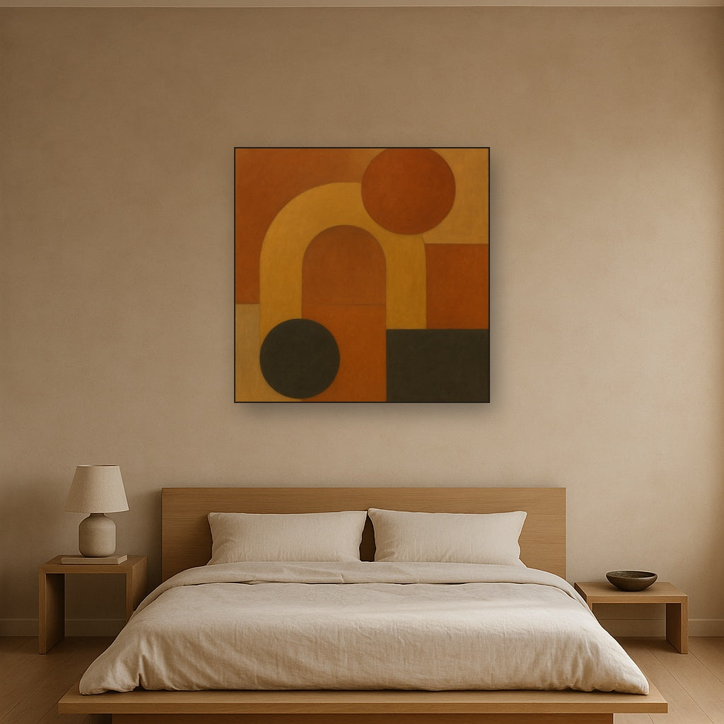 Arch & Circle Equilibrium in Warm Earth Tones No. 7 Oil Painting - View 3