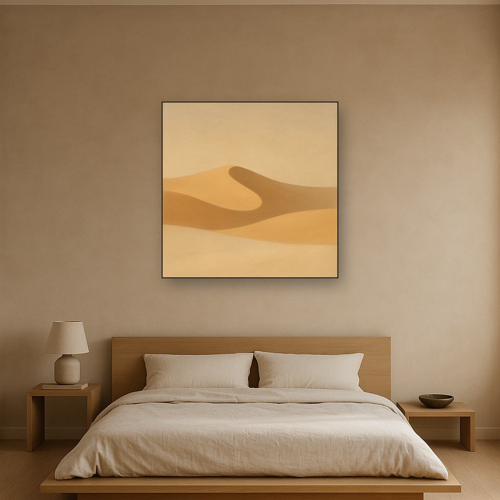 Muted Desert Dune Geometry No. 8 - Modern Fine Art Oil Painting - View 3