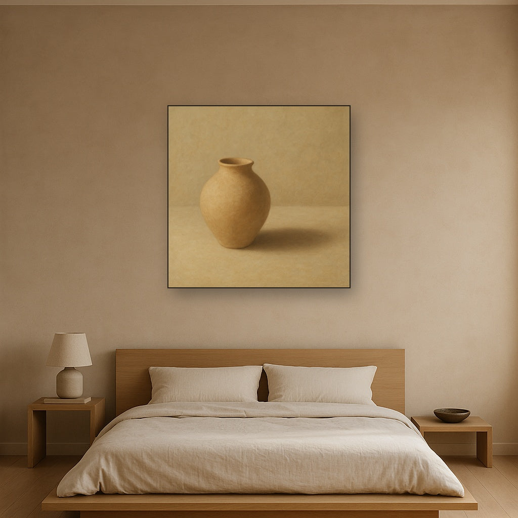 Organic Clay Vessel & Solitary Shadow No. 25 Oil Painting - View 3