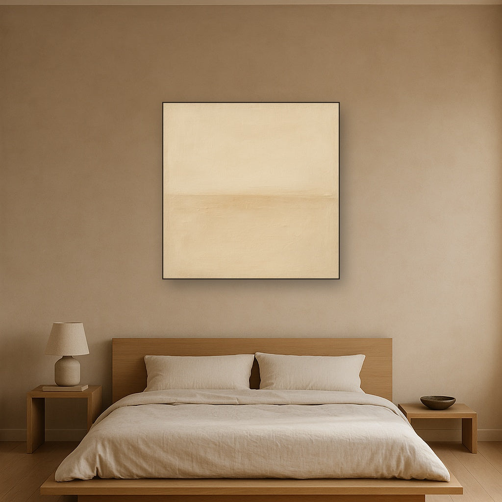 Earthy Raw Linen Texture Field No. 4 - Modern Fine Art Oil Painting - View 3