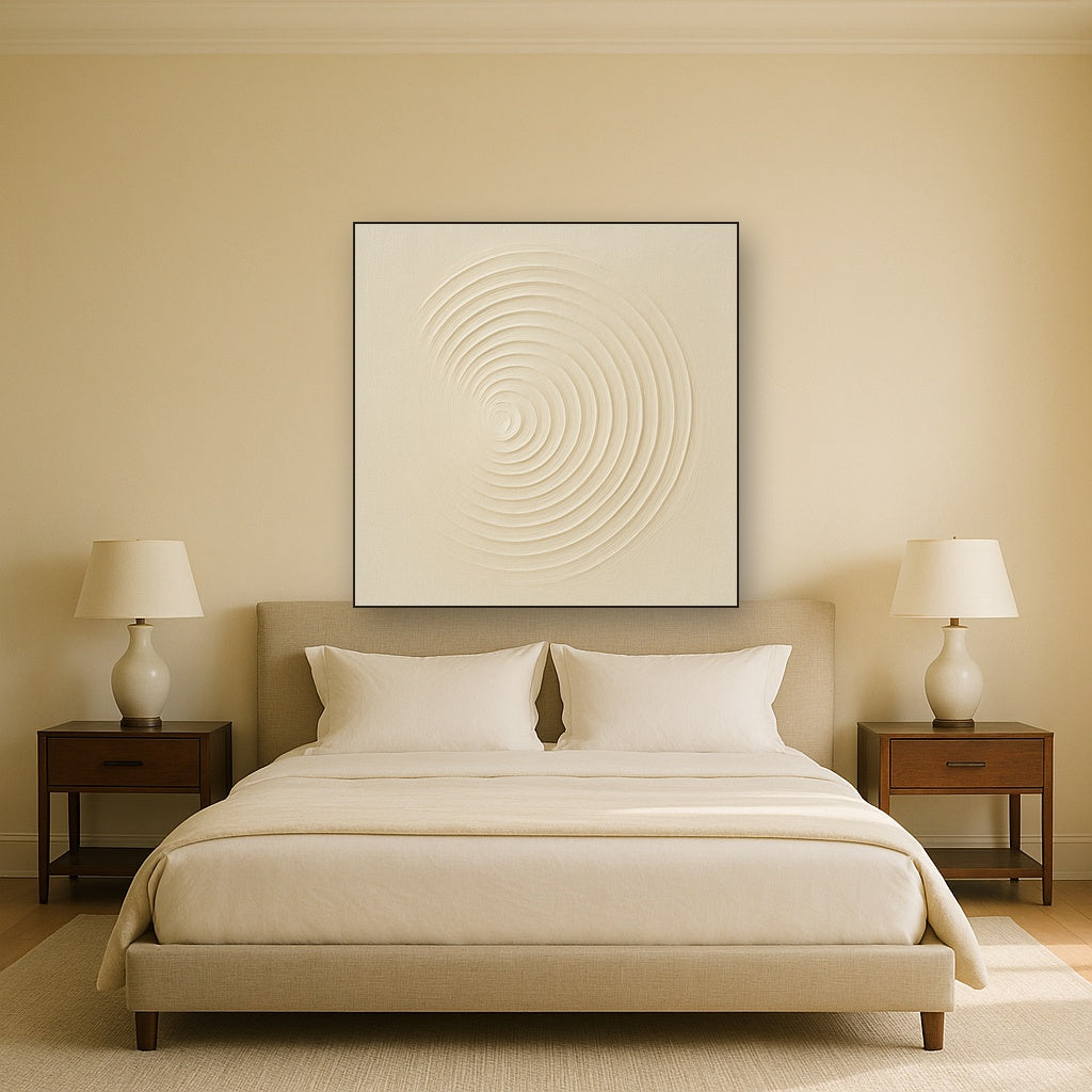 Radial Sunburst Plaster Ridge No. 5 - Modern Fine Art Oil Painting - View 3