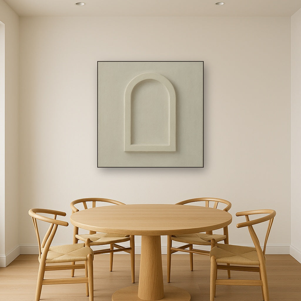Textured Monolithic Plaster Arch No. 9 - Modern Fine Art Oil Painting - View 4