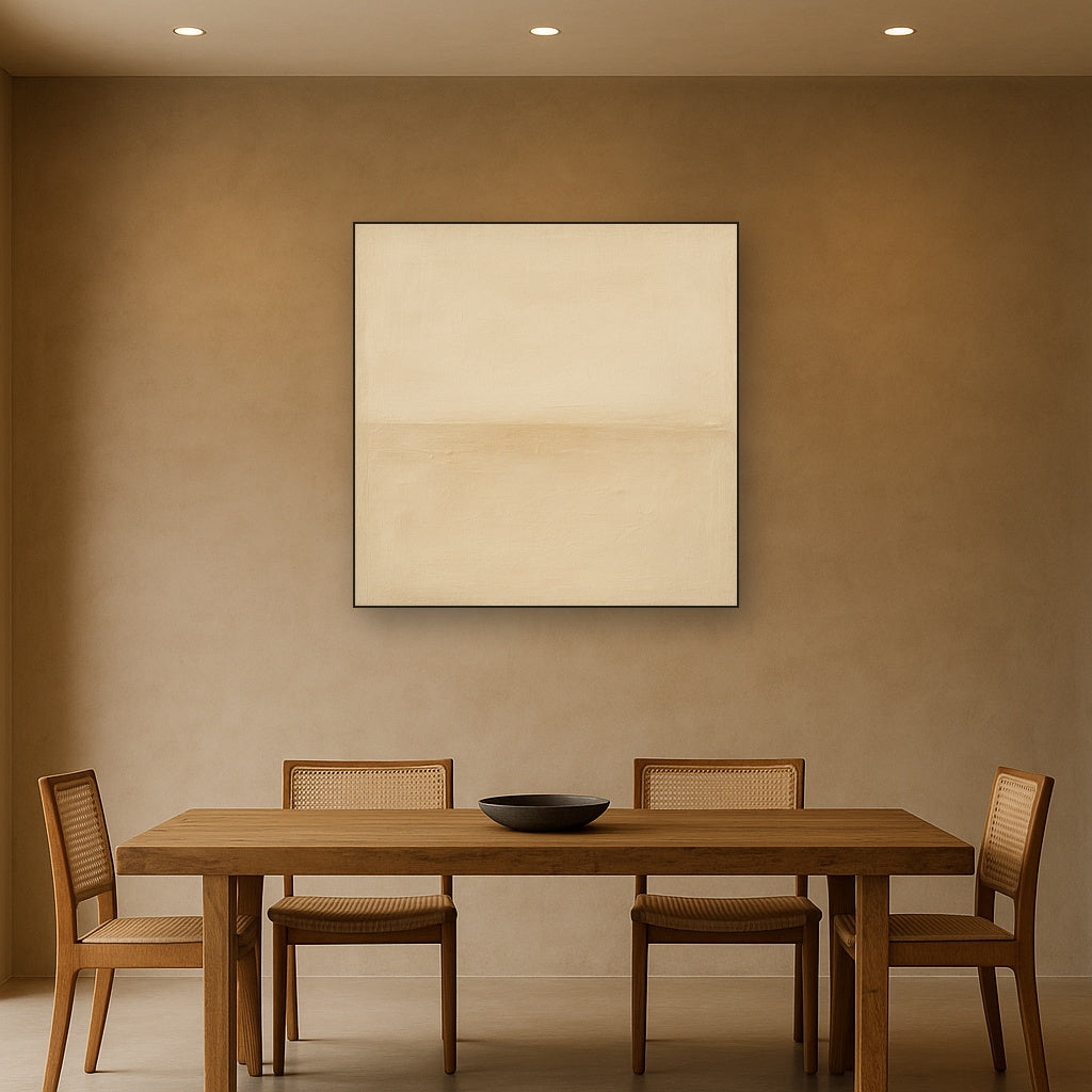 Earthy Raw Linen Texture Field No. 4 - Modern Fine Art Oil Painting - View 4