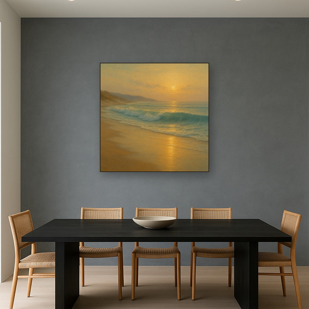 Gentle Breaking Waves & Wet Beach Reflection No. 11 Oil Painting - View 4