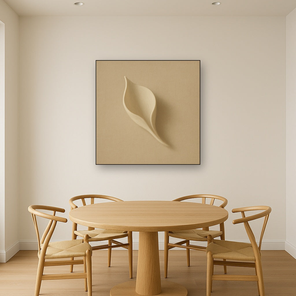Sculpted Ivory Floral Contour No. 1 - Modern Fine Art Oil Painting - View 4