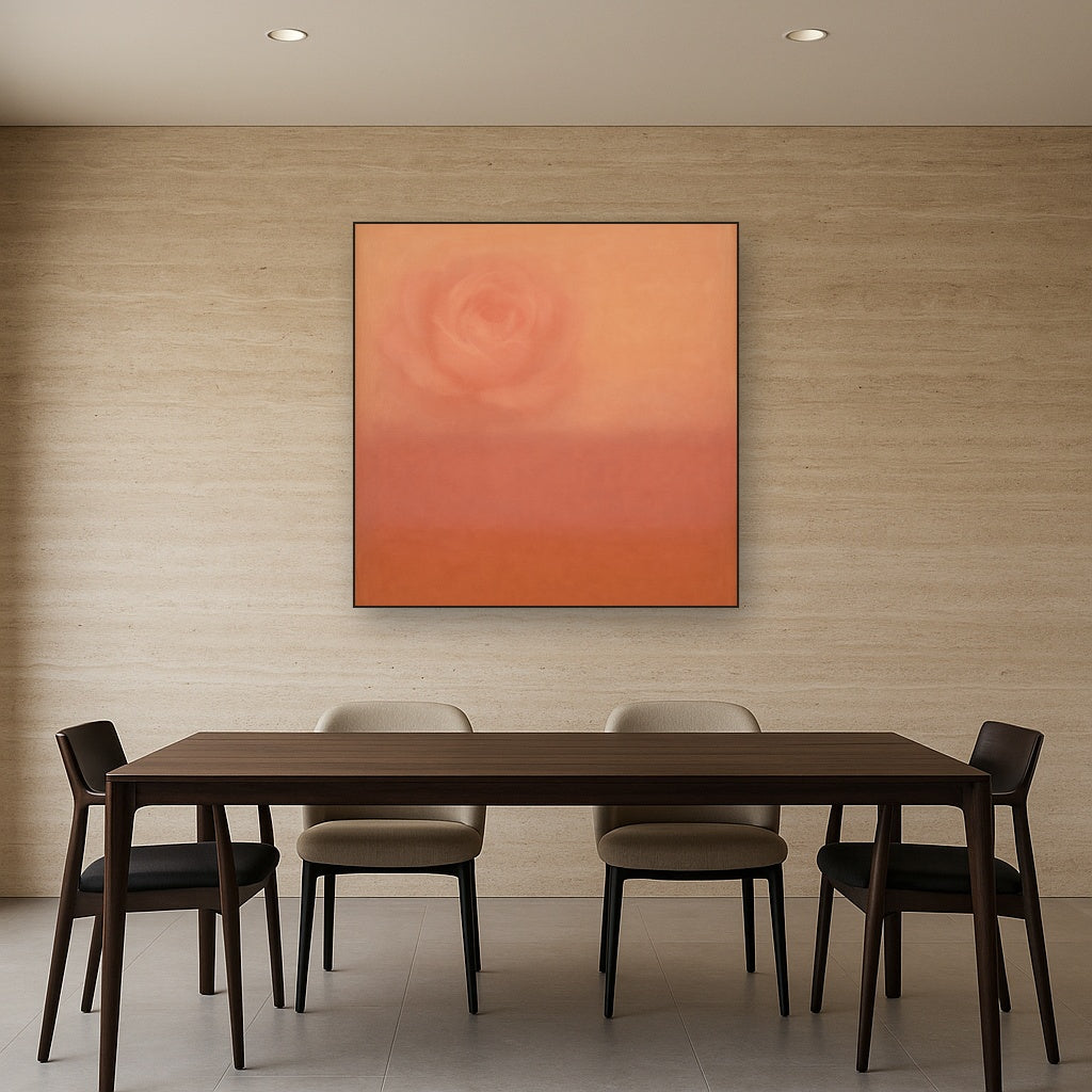 Blush Rose & Dusky Terracotta Ambient Glow No. 20 Oil Painting - View 4