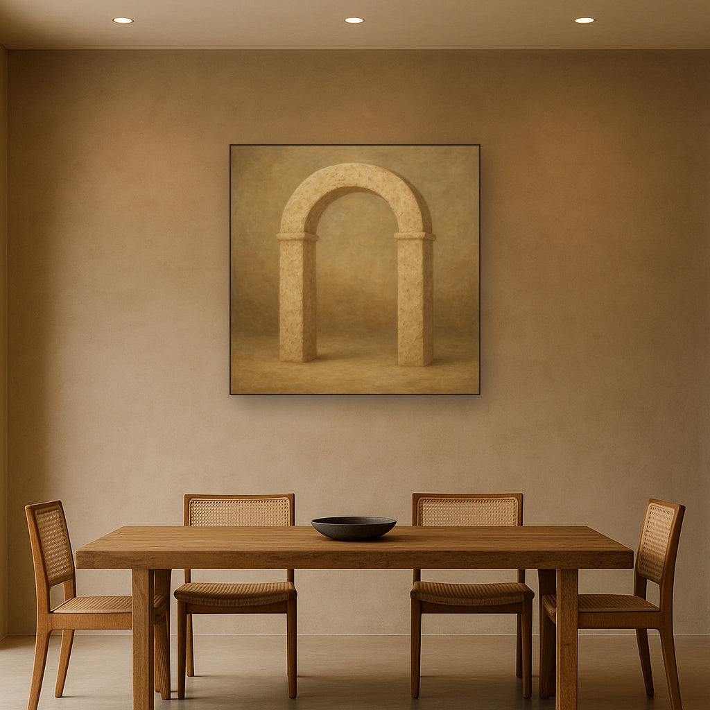 Travertine Stone Arch & Earth Tones No. 8 Oil Painting - View 4