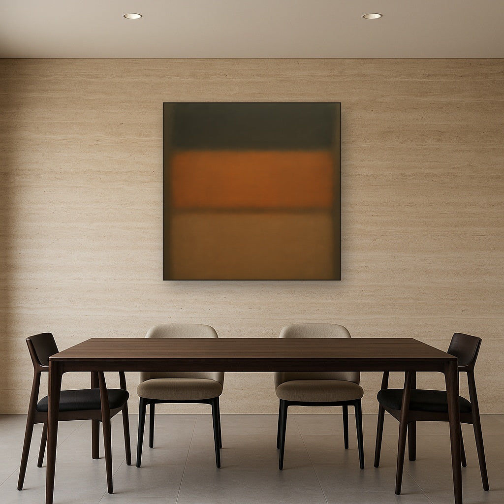 Charcoal Slate & Burnished Copper Horizon No. 28 Oil Painting - View 4