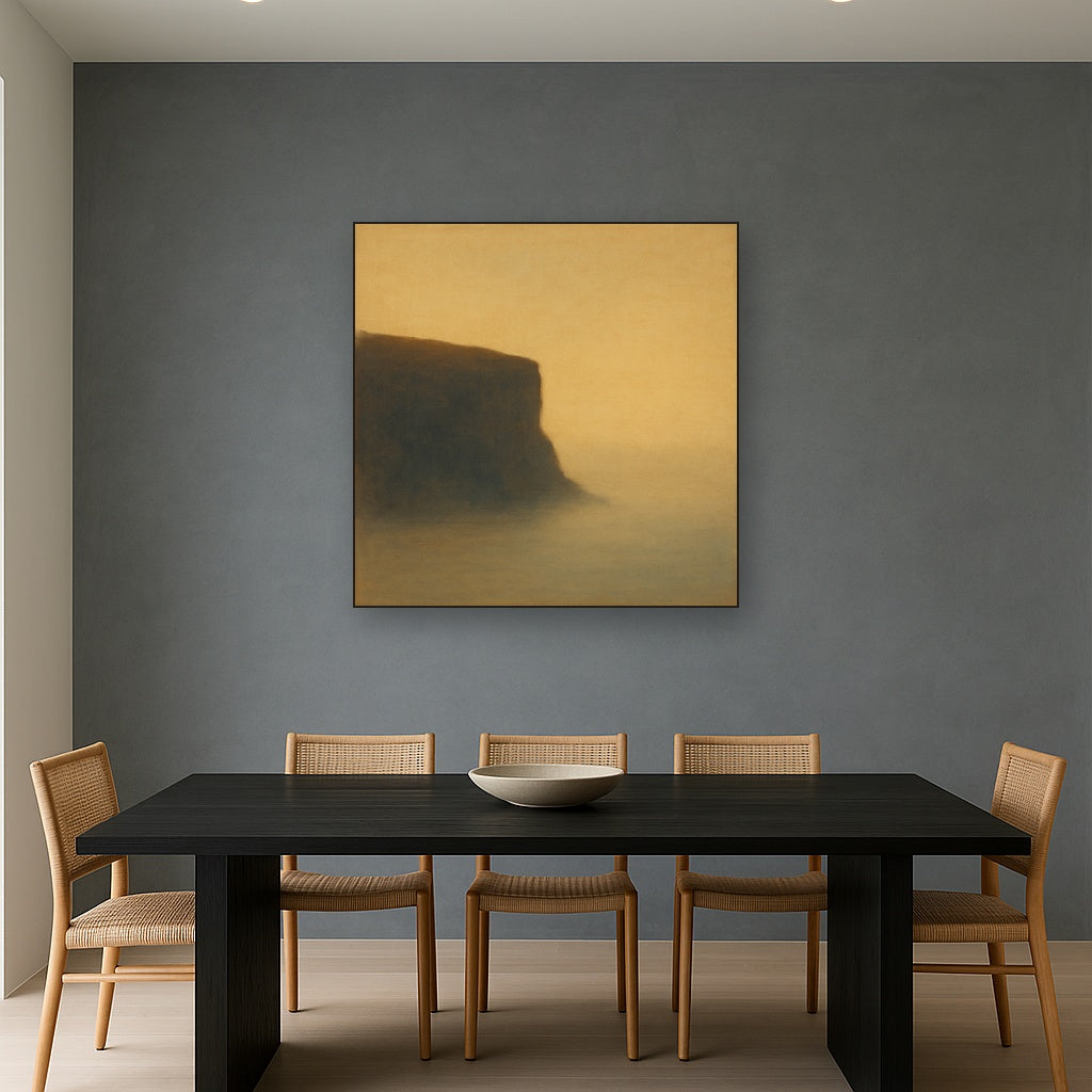 Solitary Headland in Fog No. 9 - Modern Fine Art Oil Painting - View 4