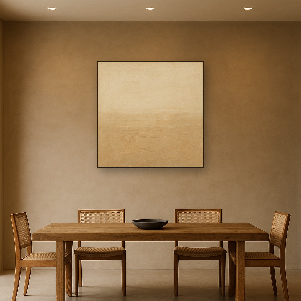 Earthy Raw Linen Texture Field No. 4 - Modern Fine Art Oil Painting - View 4