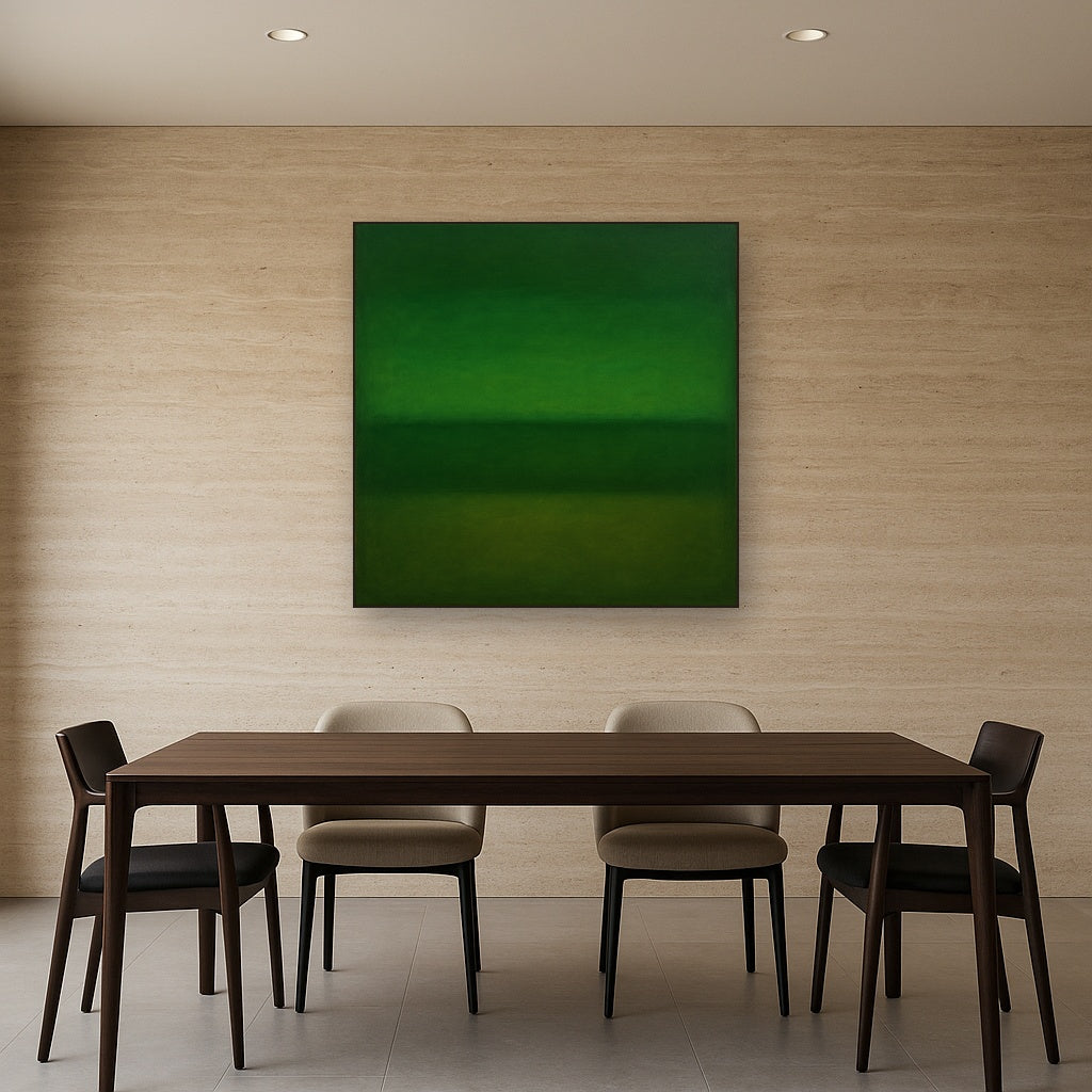 Forest Emerald & Deep Moss Contemplative Field No. 11 Oil Painting - View 4