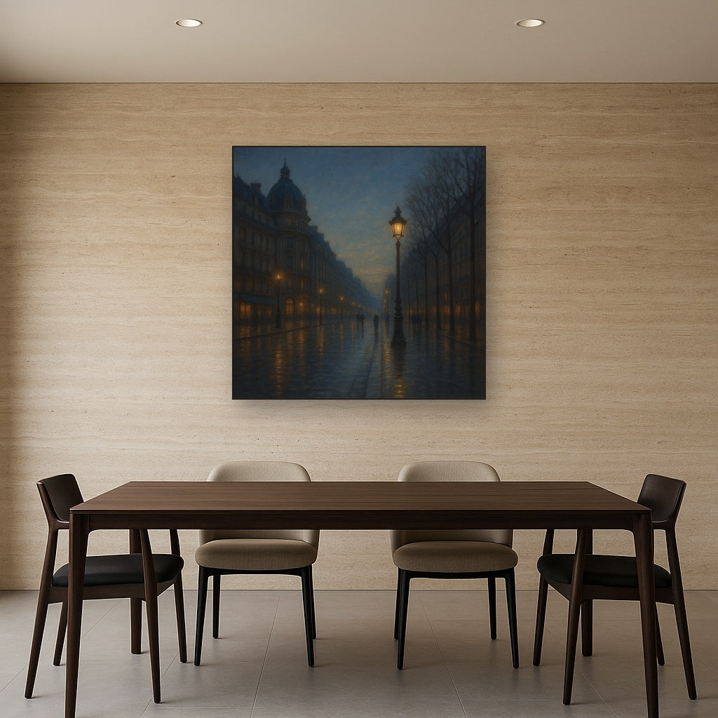 Rainy Parisian Boulevard at Twilight No. 8 Oil Painting - View 4